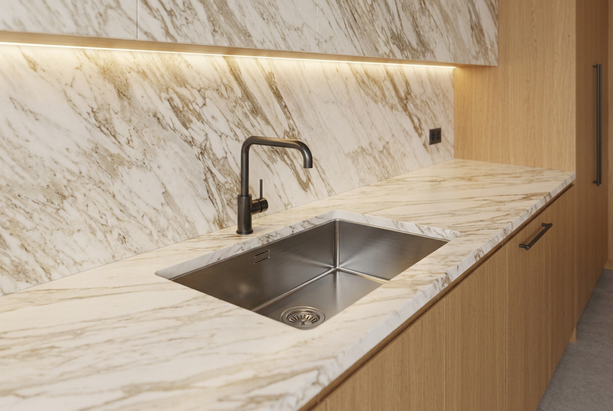 Arabescato Diva Bridge Island Bespoke Kitchen | TRENZY Spaces