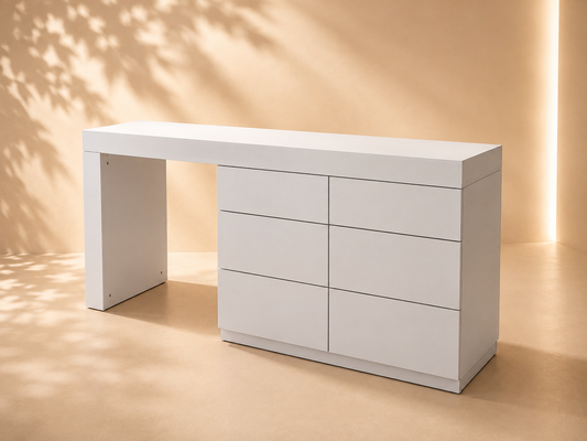TRENZY Modern Lux Dressing Table with 6 Drawers | Vanity Desk & Bedroom Makeup Table