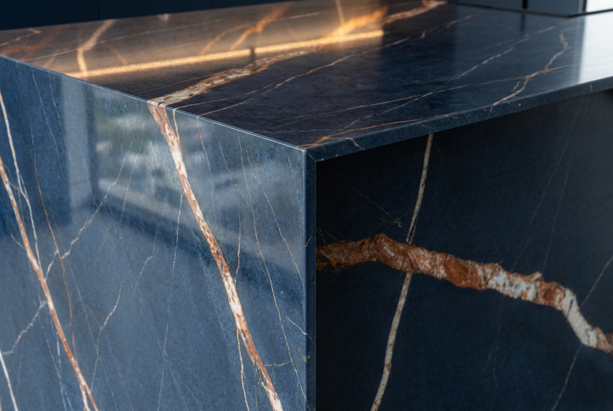 Magellano Navy Penthouse Bespoke Kitchen | TRENZY Spaces Bespoke Kitchen - shown in context