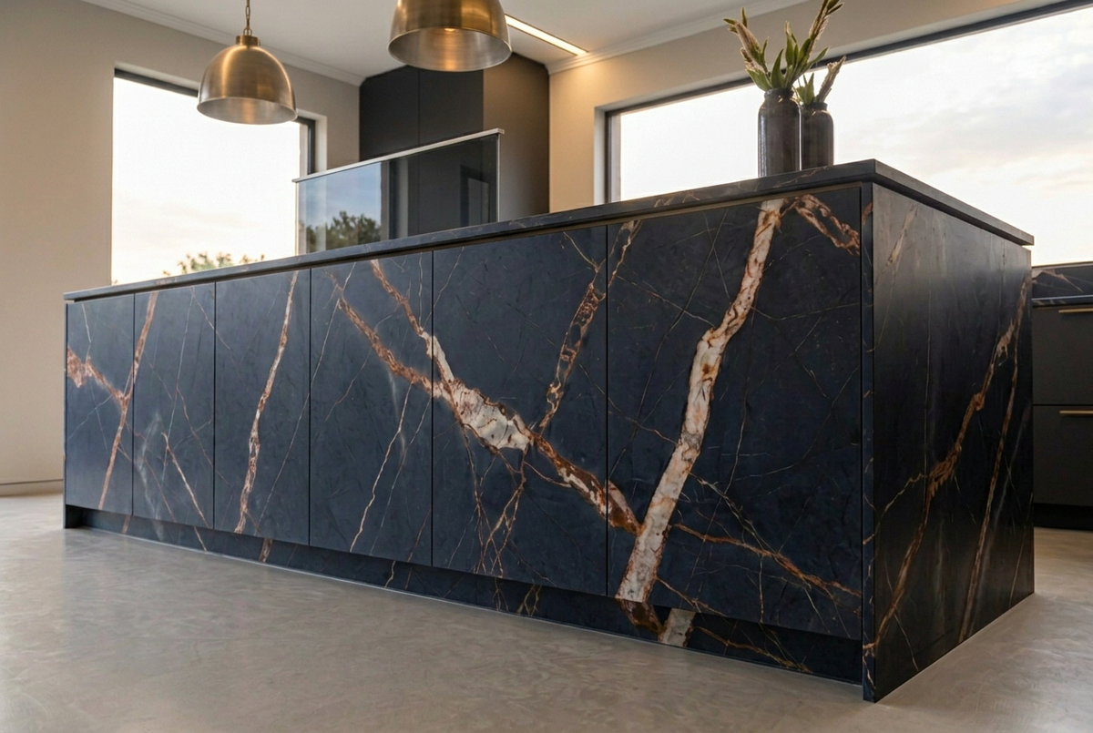Magellano Waterfall Rock Bespoke Kitchen | TRENZY Spaces Bespoke Kitchen - shown in context