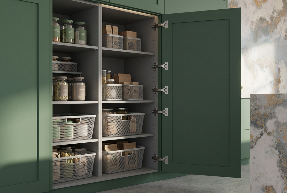 Thunderstorm L-Shape Peninsula Bespoke Kitchen | TRENZY Spaces