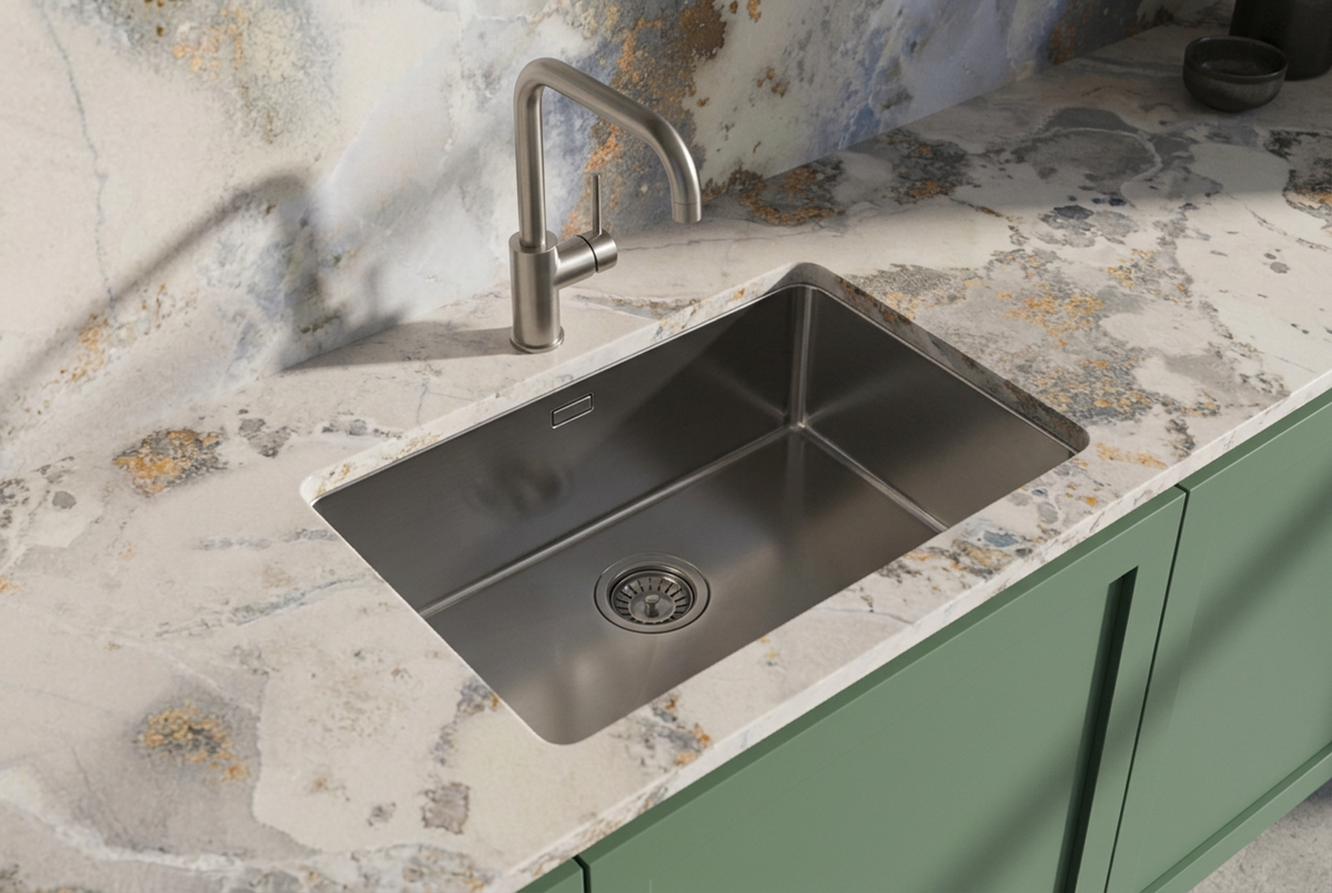 Thunderstorm L-Shape Peninsula Bespoke Kitchen | TRENZY Spaces