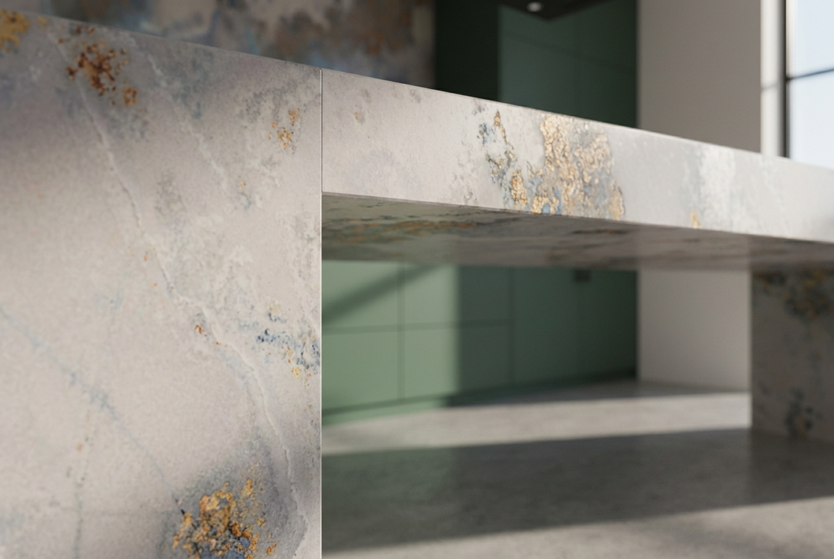 Thunderstorm L-Shape Peninsula Bespoke Kitchen | TRENZY Spaces