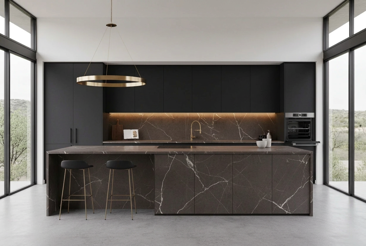 Pietra Grey Bespoke Kitchen | TRENZY Spaces Bespoke Kitchen - angle view