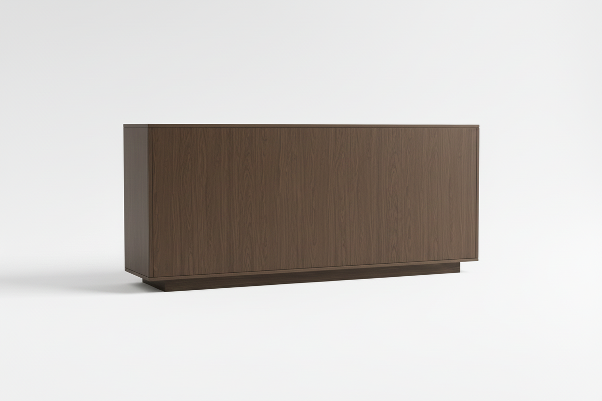 Rear view of smoked oak sideboard