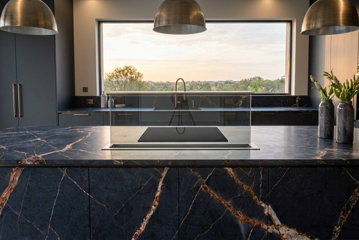 Magellano Waterfall Rock Bespoke Kitchen | TRENZY Spaces