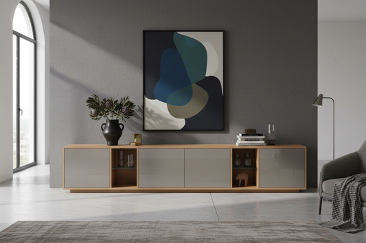  TRENZY BLOCK sideboard styled in a refined South African living room — what makes furniture truly luxury | TRENZY Spaces Johannesburg