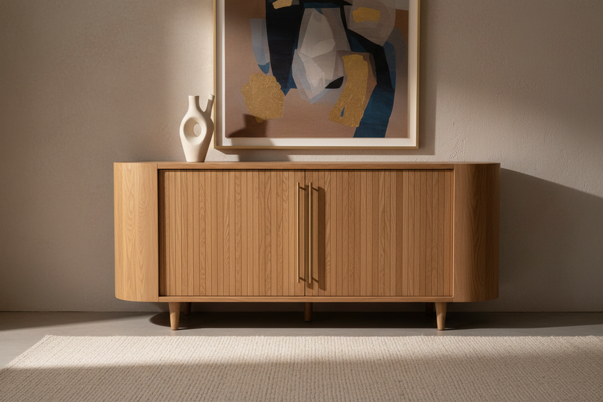 CURVE Collection by TRENZY Spaces — Soft Curved Natural Oak Luxury Furniture South Africa