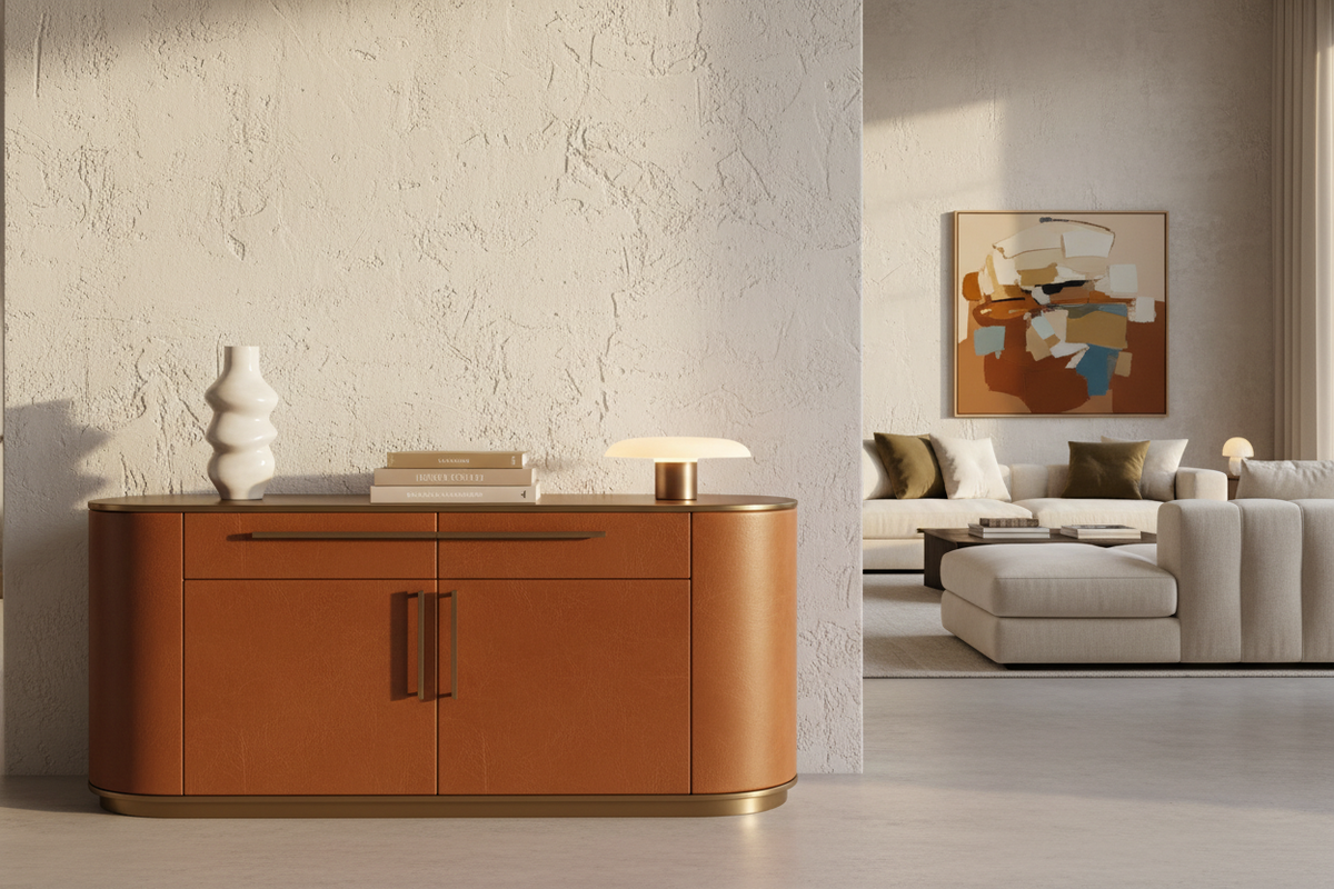 CURVE LEATHER Collection by TRENZY Spaces — Organic Form Leather Luxury Living Room Furniture