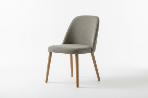 TRENZY Grey Boucle Dining Chair — Oak Legs