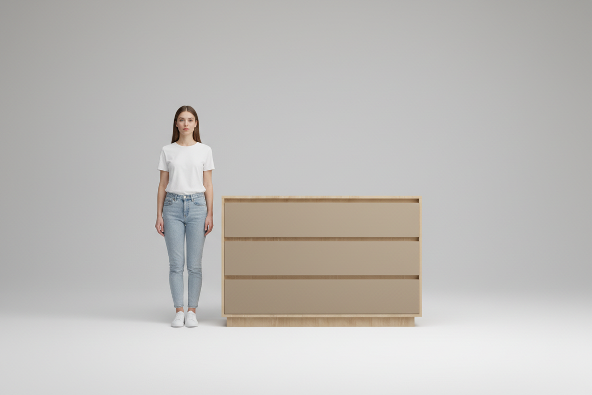 3-drawer Congo beige height reference