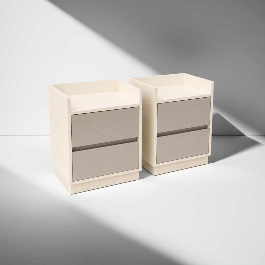 TRENZY Luxury Bedside Pedestal – 2 Drawers, MDF & Particleboard