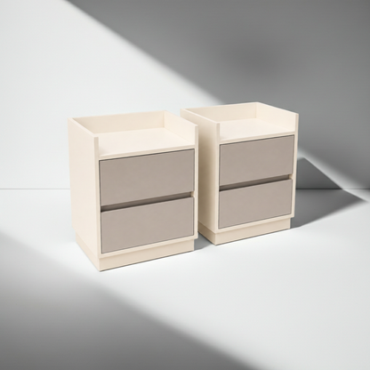 TRENZY Luxury Bedside Pedestal – 2 Drawers, MDF & Particleboard
