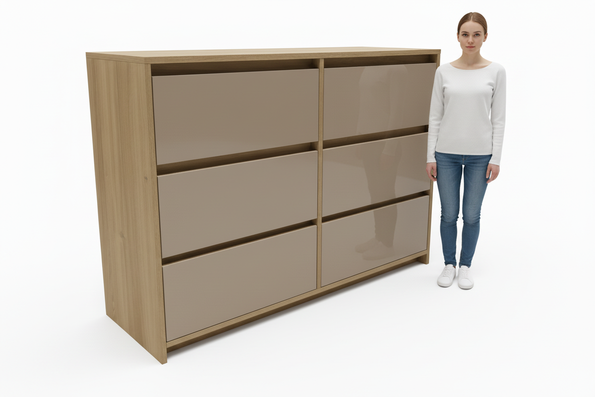 6-drawer Congo beige height reference
