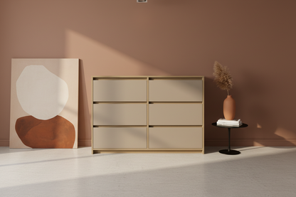 6-drawer Congo beige terracotta interior