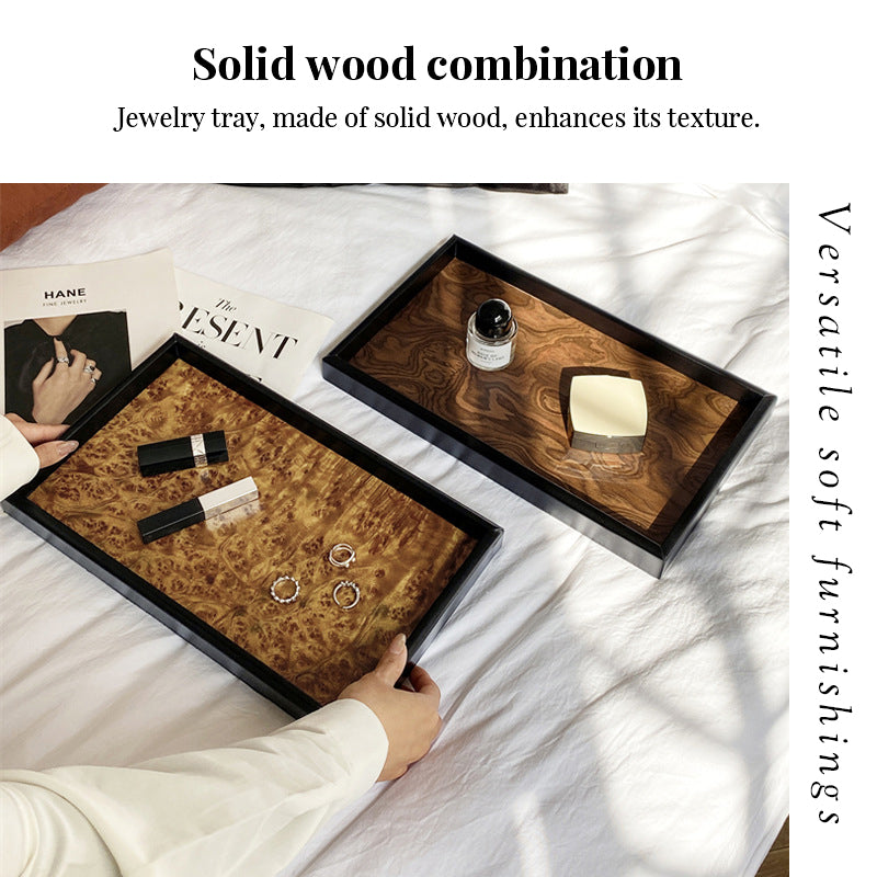 Vintage Volcanic Pattern Hotel Luxury Tea Tray: High-End Living Room Storage & Desktop Organizer
