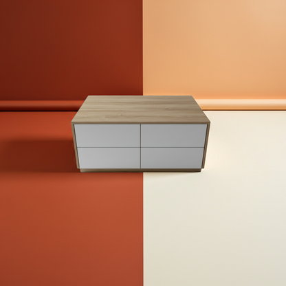TRENZY BLOCK Modern White Push-Open Coffee Table | Modular Living Room Table