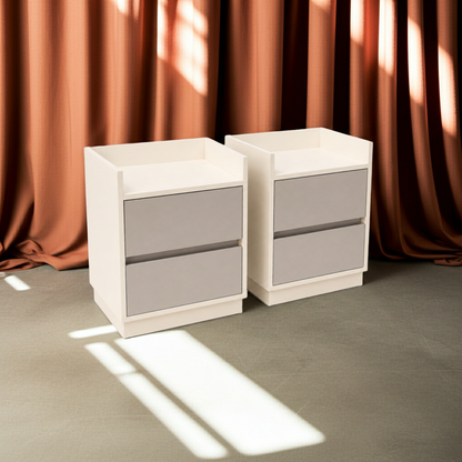 TRENZY Luxury Bedside Pedestal – 2 Drawers, MDF & Particleboard