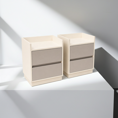 TRENZY Luxury Bedside Pedestal – 2 Drawers, MDF & Particleboard