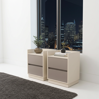 TRENZY Luxury Bedside Pedestal – 2 Drawers, MDF & Particleboard