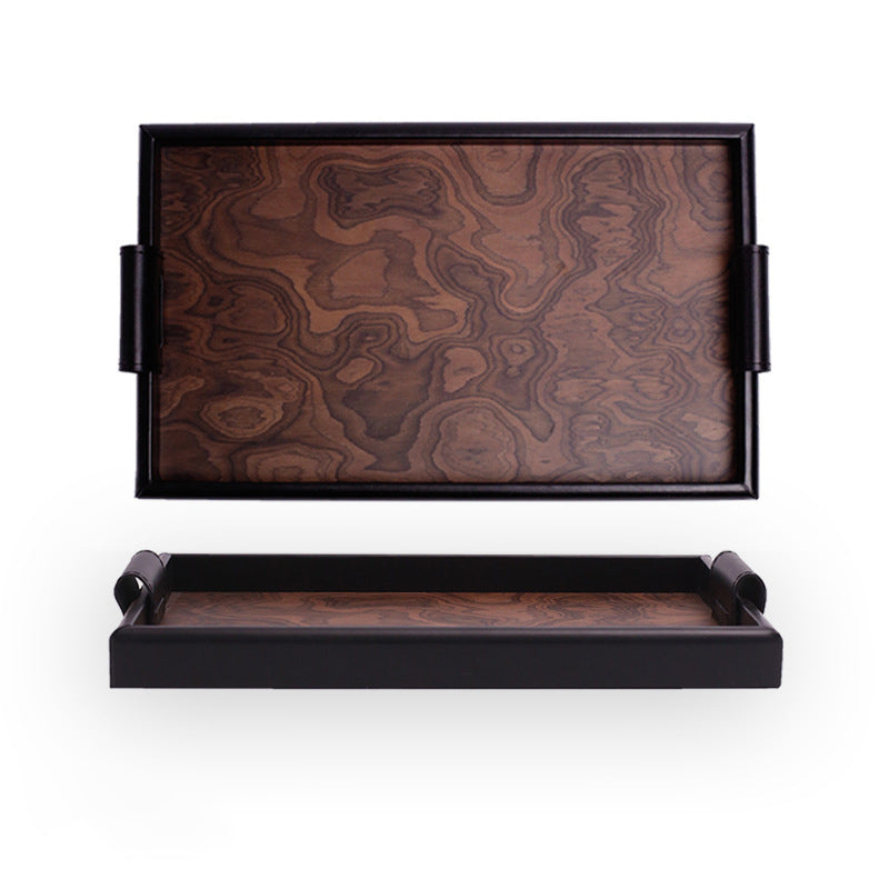 Vintage Volcanic Pattern Hotel Luxury Tea Tray: High-End Living Room Storage & Desktop Organizer