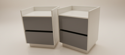 TRENZY Modern Luxury Bedside Pedestal with 2 Drawers – Congo-Muidan | Pair or Single