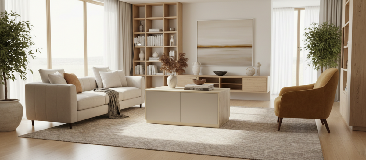 TRENZY Congo Brok Multi-Colour Coffee Table with Storage | Customisable Modern Living Room Table | TRENZY Spaces