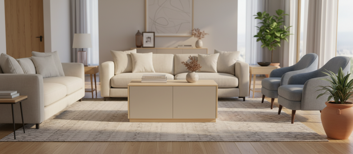TRENZY Congo Brok Multi-Colour Coffee Table with Storage | Customisable Modern Living Room Table | TRENZY Spaces