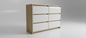 TRENZY Luxury 6-Drawer Chest of Drawers – Oak & Light Grey Super Gloss | MDF | 120cm | SA