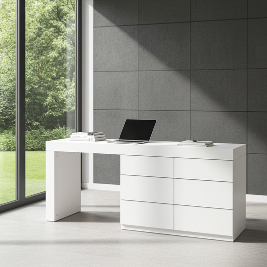 TRENZY Modern Luxury Dresser & Dressing Table – 6 Drawers | Vanity Desk | MDF | 180cm | 5 Colours | SA