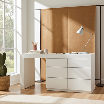 TRENZY Modern Luxury Dresser & Dressing Table – 6 Drawers | Vanity Desk | MDF | 180cm | 5 Colours | SA