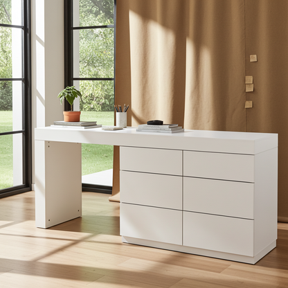 TRENZY Modern Luxury Dresser & Dressing Table – 6 Drawers | Vanity Desk | MDF | 180cm | 5 Colours | SA