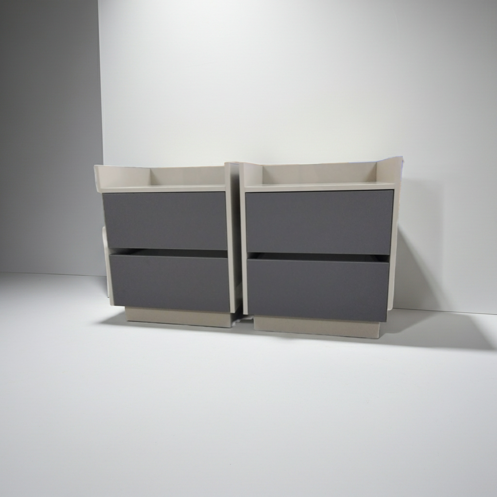 TRENZY Luxury Bedside Pedestal Pair – 2 Drawers, Congo-Muidan