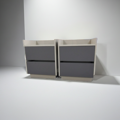 TRENZY Luxury Bedside Pedestal Pair – 2 Drawers, Congo-Muidan
