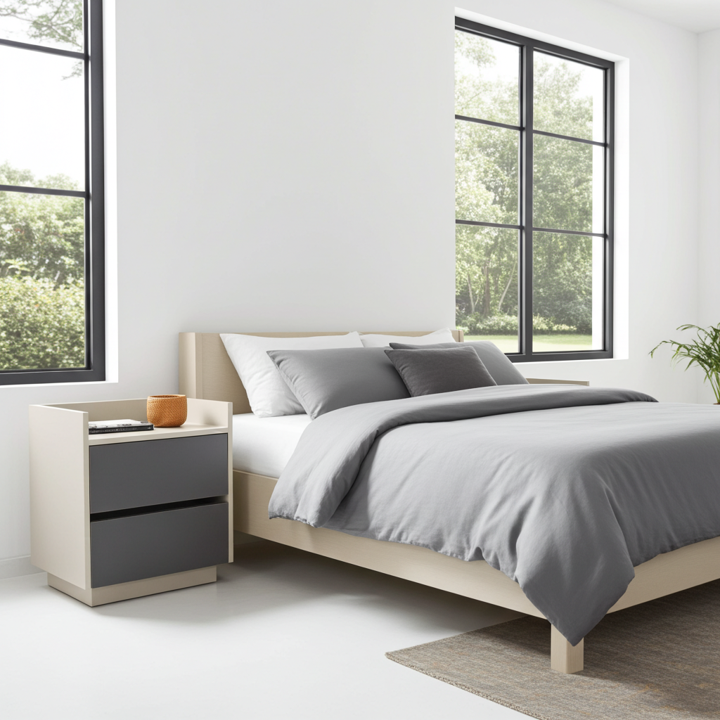 TRENZY Luxury Bedside Pedestal Pair – 2 Drawers, Congo-Muidan