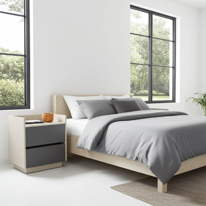 TRENZY Luxury Bedside Pedestal Pair – 2 Drawers, Congo-Muidan