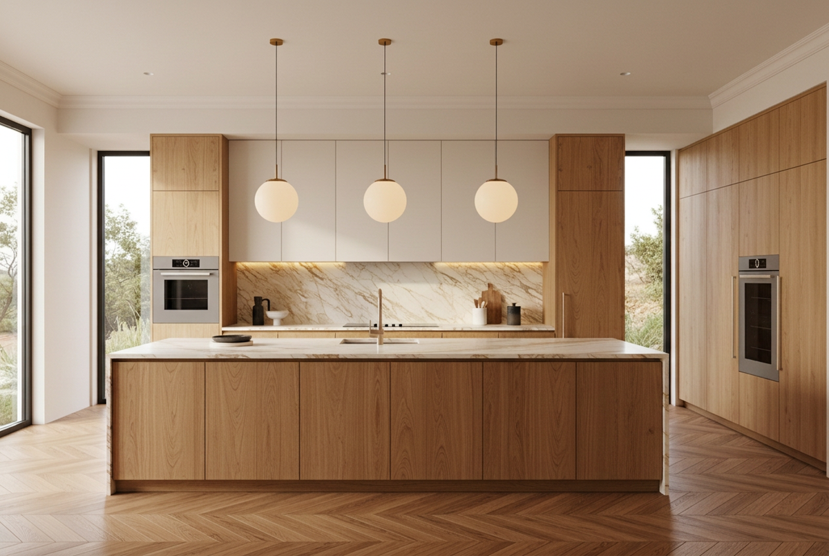 Arabescato Diva Bespoke Kitchen | TRENZY Spaces Bespoke Kitchen - close-up detail