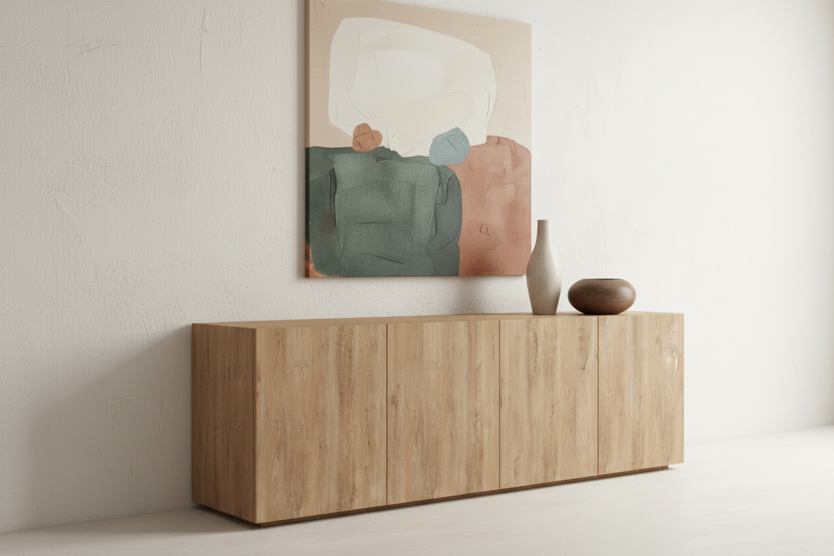 BLOCK Credenza 4-Door — Angle Profile