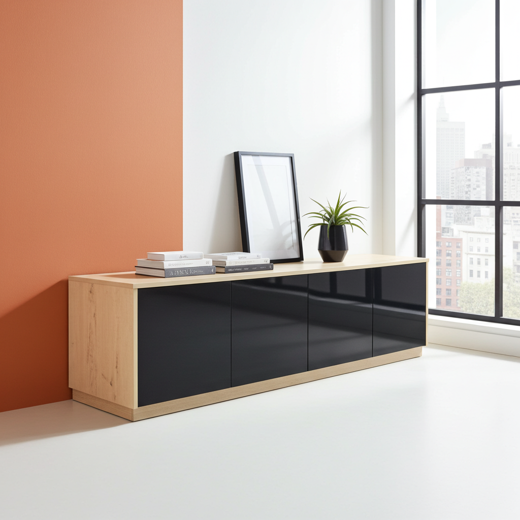 BLOCK Luxury TV Stand & Media Station | Modern TV Unit – TRENZY Spaces Lounge Furniture - close-up detail