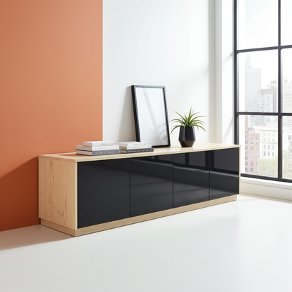 BLOCK Luxury TV Stand & Media Station | Modern TV Unit – TRENZY Spaces Lounge Furniture - close-up detail