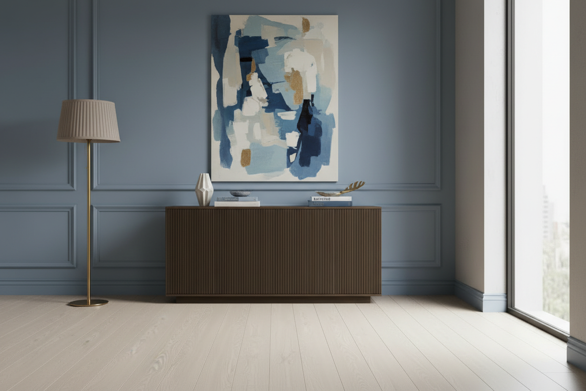 Blue smoked oak sideboard lifestyle