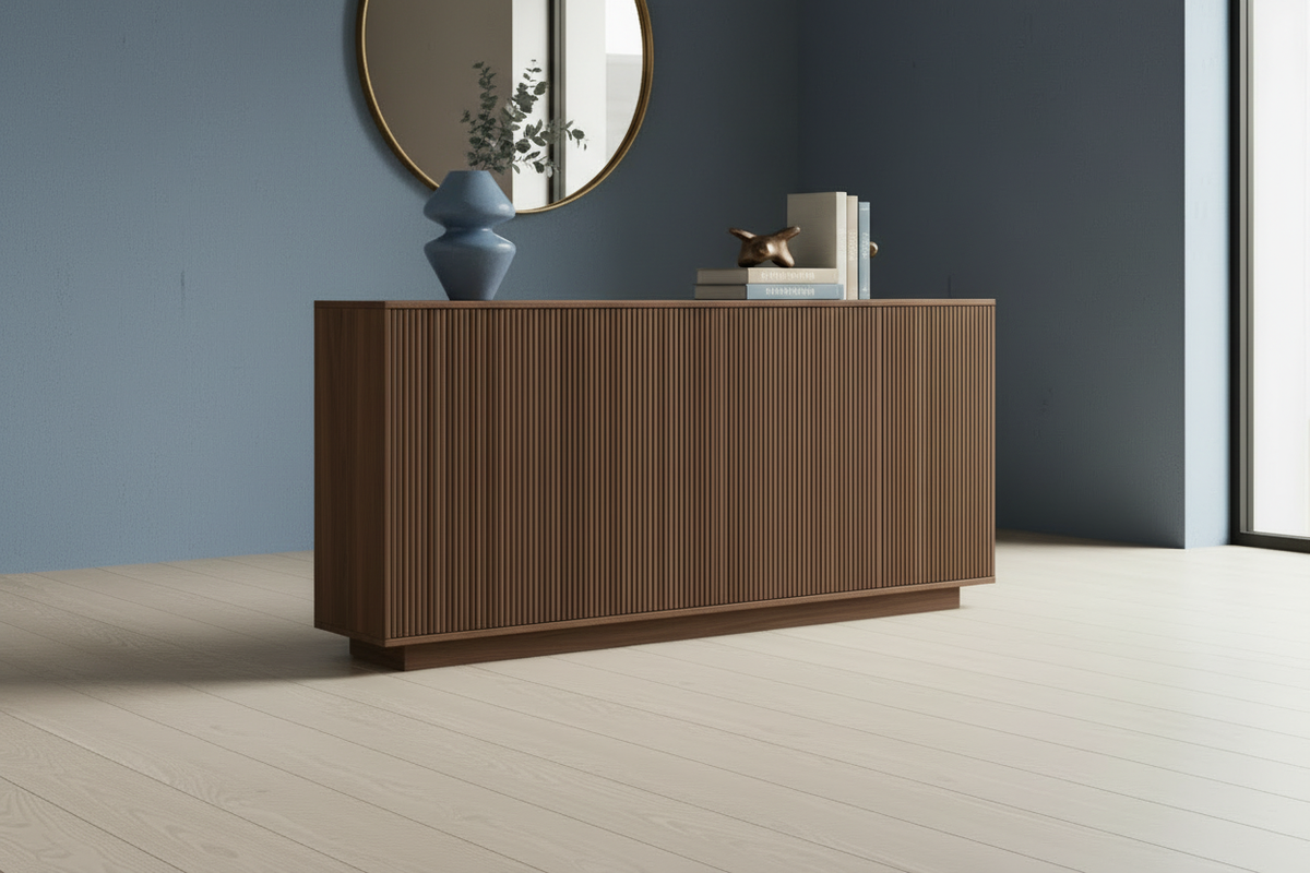 Blue walnut sideboard lifestyle