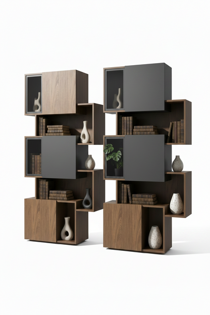 TRENZY BLOCK Tower Bookshelf — 3/4 angle view