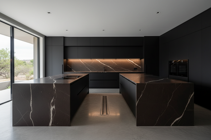 Dark Espresso Double Island Bespoke Kitchen | TRENZY Spaces Bespoke Kitchen - front view
