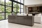 Double-height travertine villa