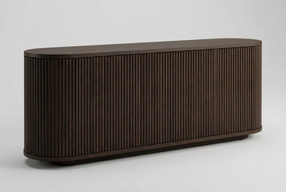 Espresso sideboard with slim 18 mm half-round flutes