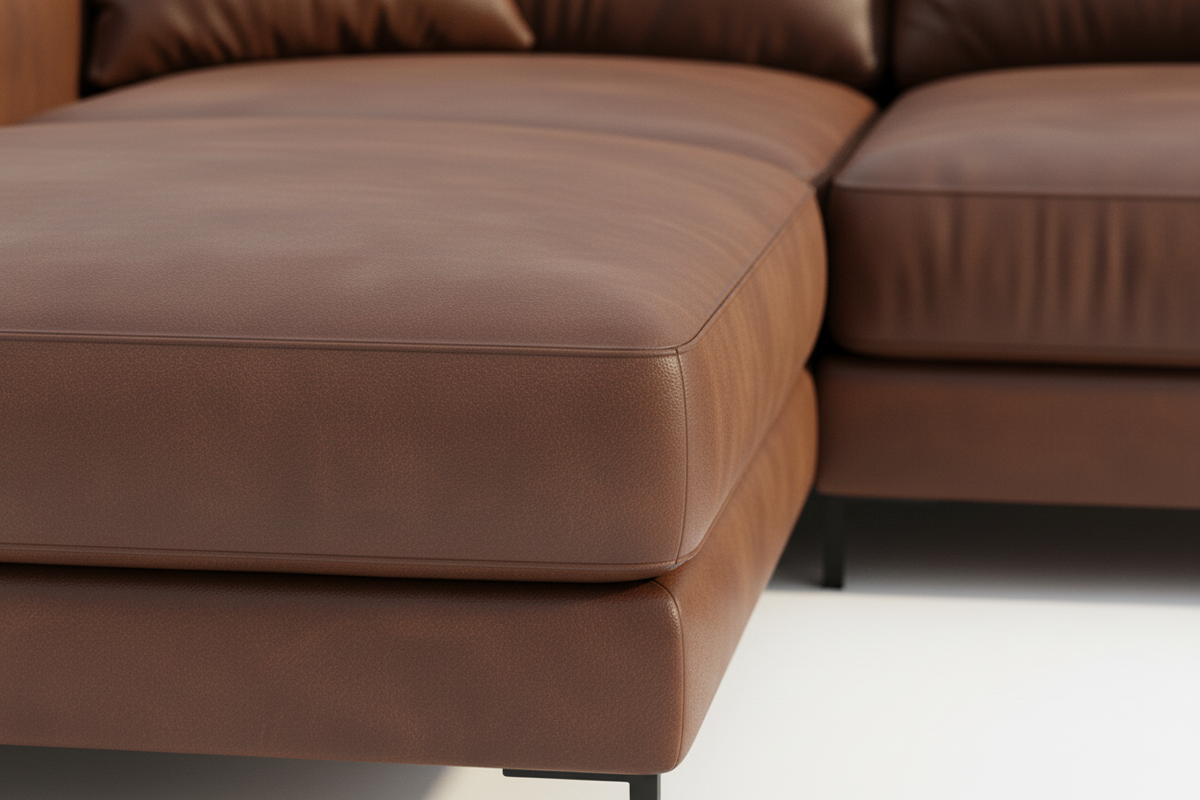 TRENZY Leather Sectional Sofa — Chocolate Brown