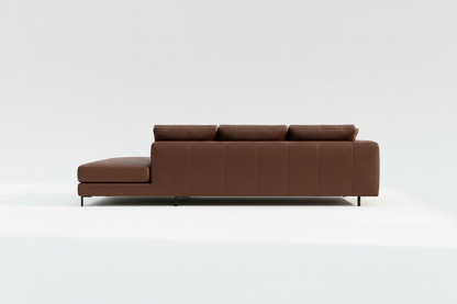 TRENZY Leather Sectional Sofa — Chocolate Brown