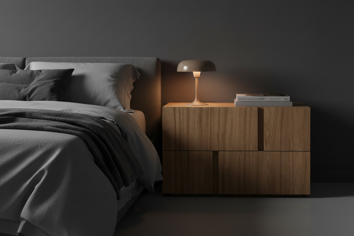 TRENZY Bedside Pedestal Pair with Drawers – Treviso Oak Veneer