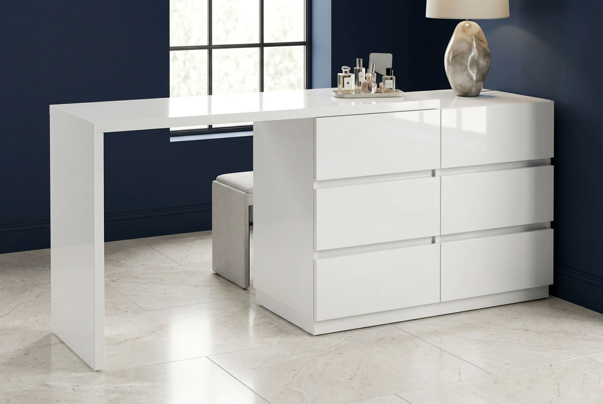 Gloss White blue setting rebuilt from locked dresser